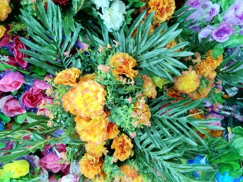 The Various of Plastic Flowers Stock Photos