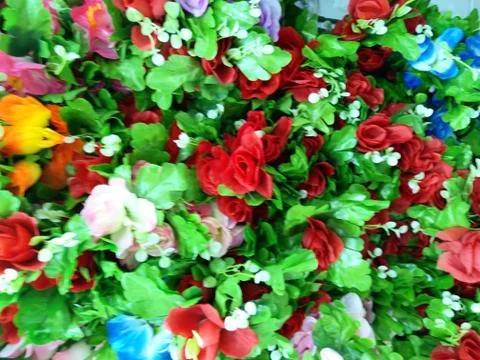 The Various of Plastic Flowers Stock Photos