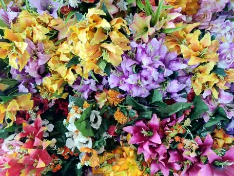 The Various of Plastic Flowers Stock Photos