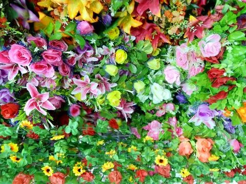 The Various of Plastic Flowers Stock Photos