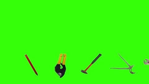 Various plumber tools and supplies falling against a bright green background 스톡 동영상 336556341