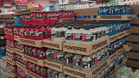 Various Powerade Drinks Grocery 스톡 동영상 211403699
