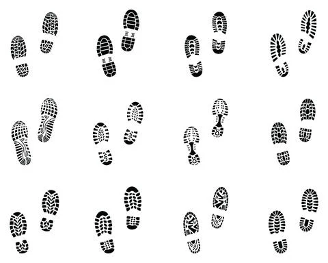 Various prints of shoes Stock Illustration