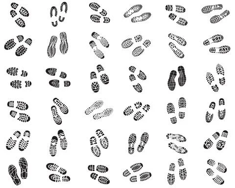 Various prints of shoes Stock Illustration