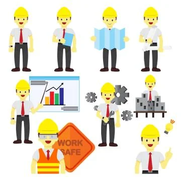 Various Professional People Occupation Vector Illustration Graphic Set Stock Illustration