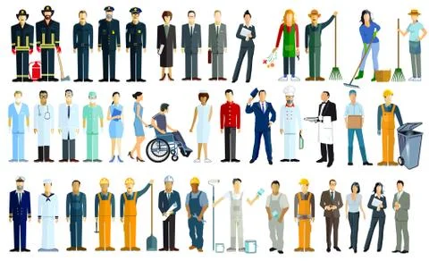 Various professions, portrait - vector Illustration Stock Illustration