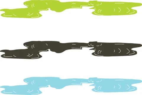 Various Puddles Stock Illustration