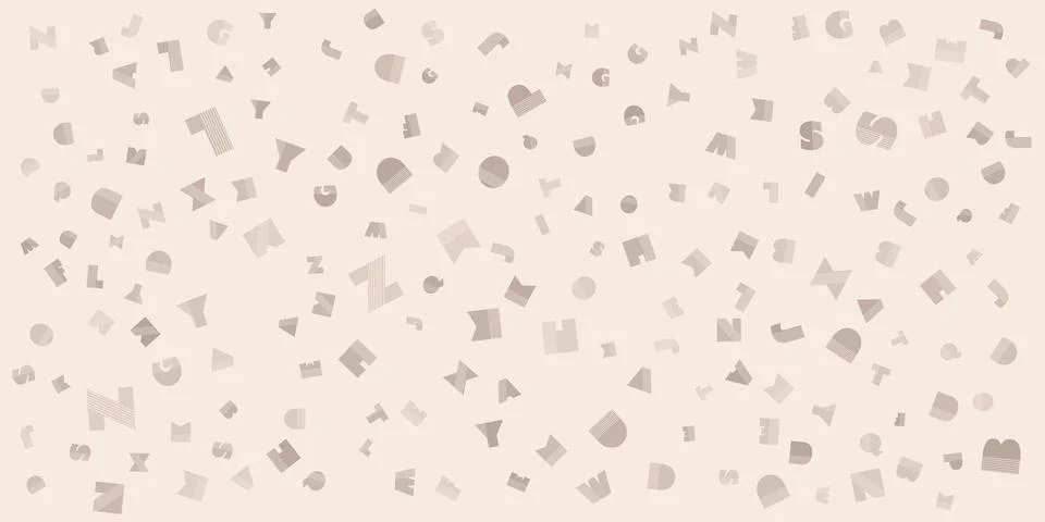 Various Randomly Placed, Sized and Oriented Art Deco Style Bold Letters Pat.. Stock Illustration