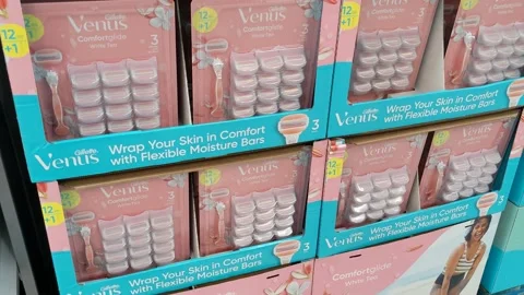 Various Razors Available for Purchase Stock Footage 154140126