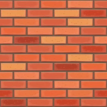Various red color brick wall seamless pattern Illustrazione stock