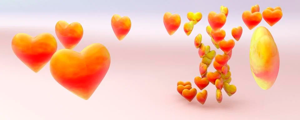 Various red hearts Stock Illustration