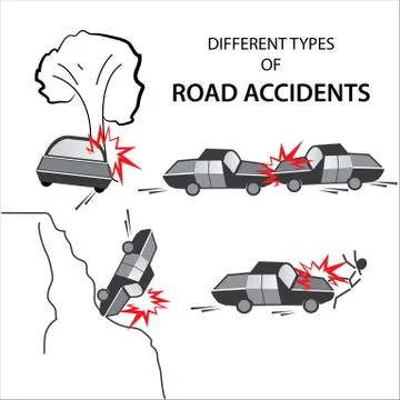 Various road accidents Stock Illustration