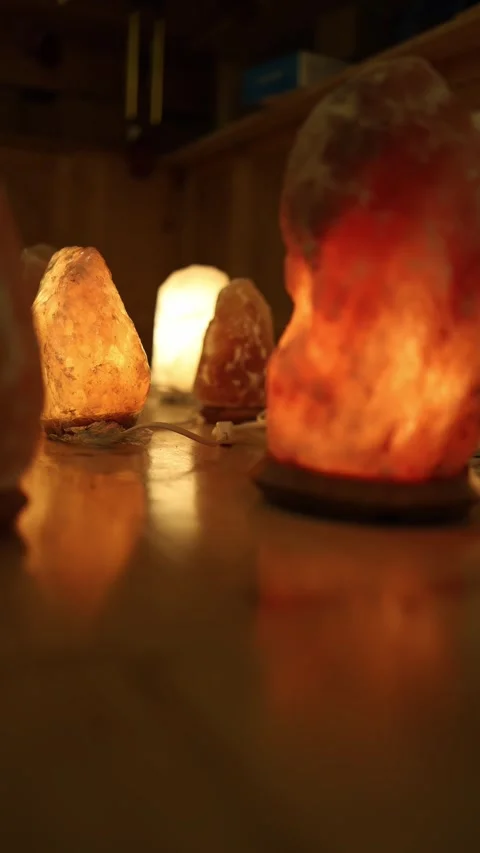 Various salt lamps vertical video Stock Footage 289475989