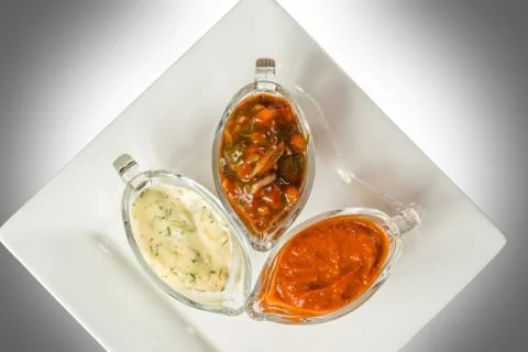 Various sauces Stock Photos