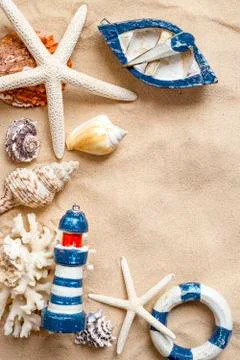 Various sea shells, concept, design, photo, background Stock Photos