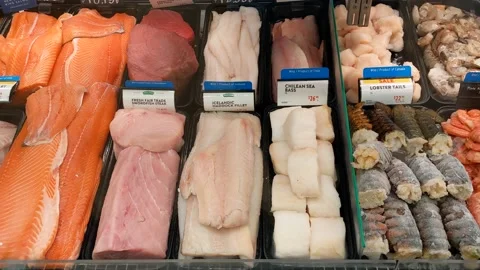 Various Seafood - Meat Deli 스톡 동영상 159755060