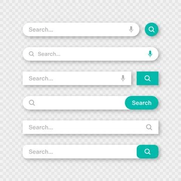 Various search bar templates. Internet browser engine with search box, address Stock Illustration