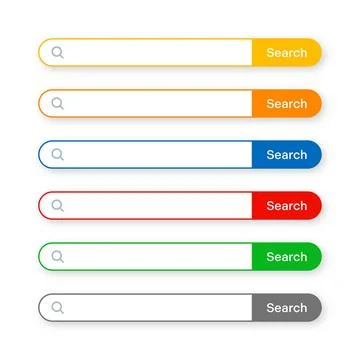 Various search bar templates. Internet browser engine with search box, address Stock Illustration