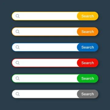 Various search bar templates. Internet browser engine with search box, address Stock Illustration