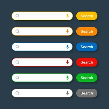 Various search bar templates. Internet browser engine with search box, address Stock Illustration