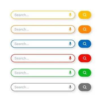 Various search bar templates. Internet browser engine with search box, address Stock Illustration