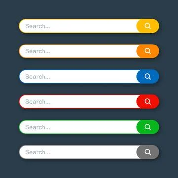 Various search bar templates. Internet browser engine with search box, address Stock Illustration