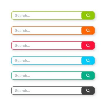 Various search bar templates. Internet browser engine with search box, address Stock Illustration