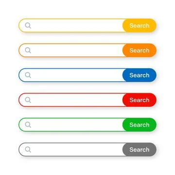 Various search bar templates. Internet browser engine with search box, address Stock Illustration
