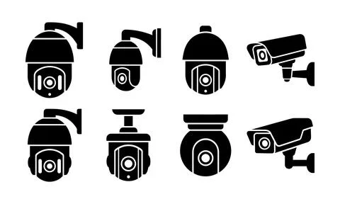 Various security camera equipment designs for modern surveillance system de.. 스톡 일러스트