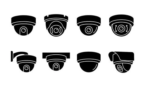 Various security camera equipment for modern digital surveillance monitorin.. Stock Illustration