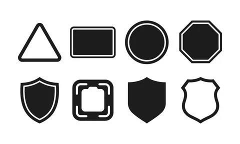 Various security notice templates with different shapes for surveillance. Stock Illustration