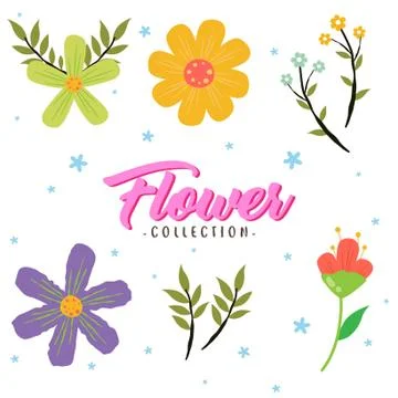 Various set of flower vector design collection Stock Illustration