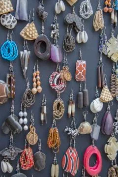 Various Sets of Earrings Stock Photos