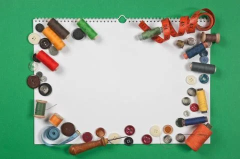 Various sewing accessorie Stock Photos