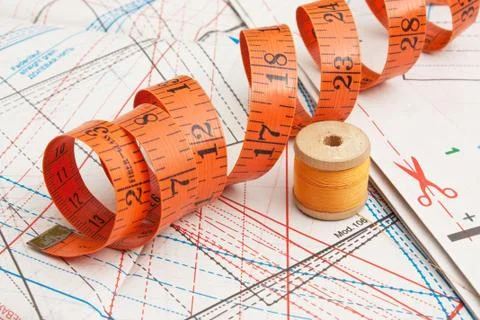 Various sewing accessories in the scheme Foto stock