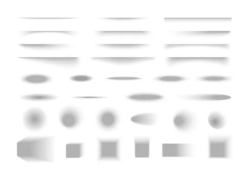 Various shadow effects vector set, realistic soft shadow divider strips, overlay Stock Illustration