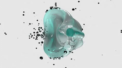 Various shapes and movements of water on a transparent background Video stock 312104353