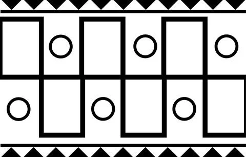 Various shapes in black on white background seamless pattern. Vector illustra Stockillustratie