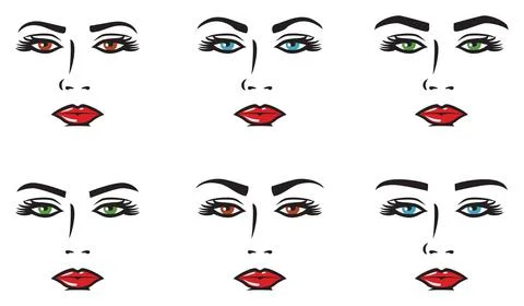 Various shapes of eyebrows set Stock Illustration