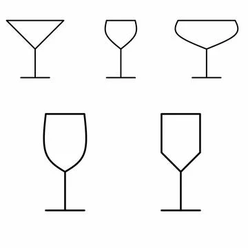 Various shapes of glasses Stock Illustration
