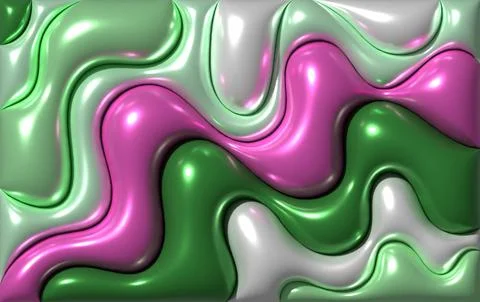 Various shapes with shiny smooth surface, 3D rendering illustration イラスト素材