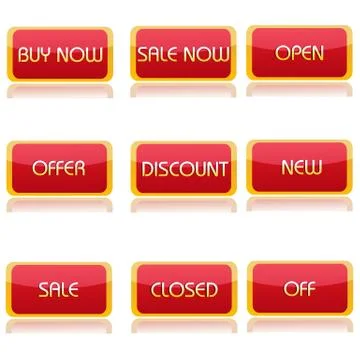 Various shopping texts Illustrazione stock