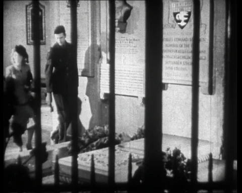 Various shots commemorating Royal Navy Admirals, UK 1944 Stock Footage 143468167
