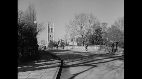Various shots of cyclists riding through streets, UK 1959 Stock Footage 133383755