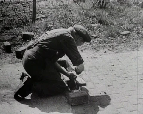 Various shots of destruction caused by WW2, Netherlands 1945 Stock Footage 133364861