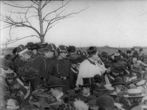 Various shots of funeral procession for Canon James Morrissey, UK 1903 Stock Footage 136674522