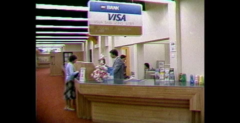 Various Shots Inside State Bank of Tasmania Location (1984) Stock Footage 310485300