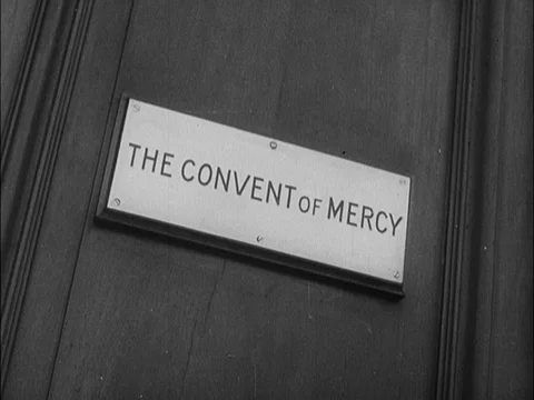 Various shots of nuns going to The Convent of Mercy, UK 1940 Stock Footage 133388119