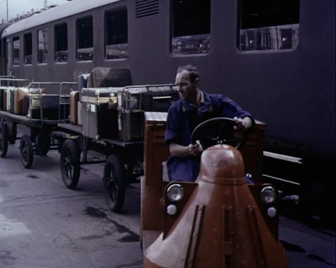 Various shots of unidentified German train station, Germany 1965 Vidéo 132326526