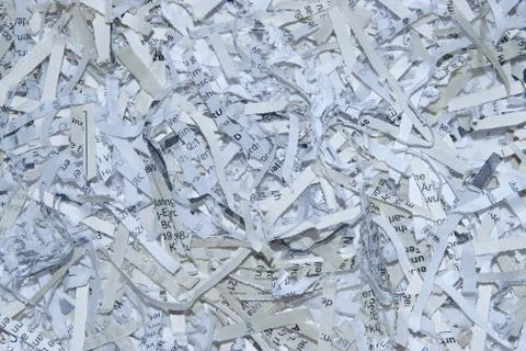 Various shredded documents as background texture Foto stock
